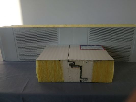 Easy Installation Acoustic Sandwich Panel Rockwool Glass Wool Sound Absorbing