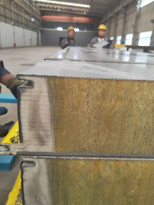 Soundproof Acoustic Sandwich Panel Rockwool Glass Wool Sound Absorbing Thickness 80mm