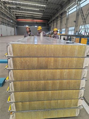 Soundproof Acoustic Sandwich Panel Rockwool Glass Wool Sound Absorbing Thickness 80mm