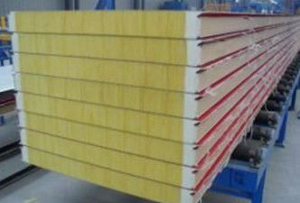 1M Wide Composite Fireproof Glass Wool Prefab Sandwich Panel For Insulation Environmentally Friendly Building