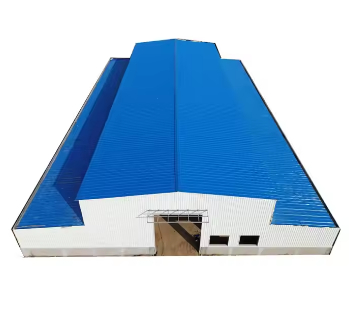 Prefab Stalen Magazijngebouw met Grote Overspanning en Roosterstructuur Werkplaats